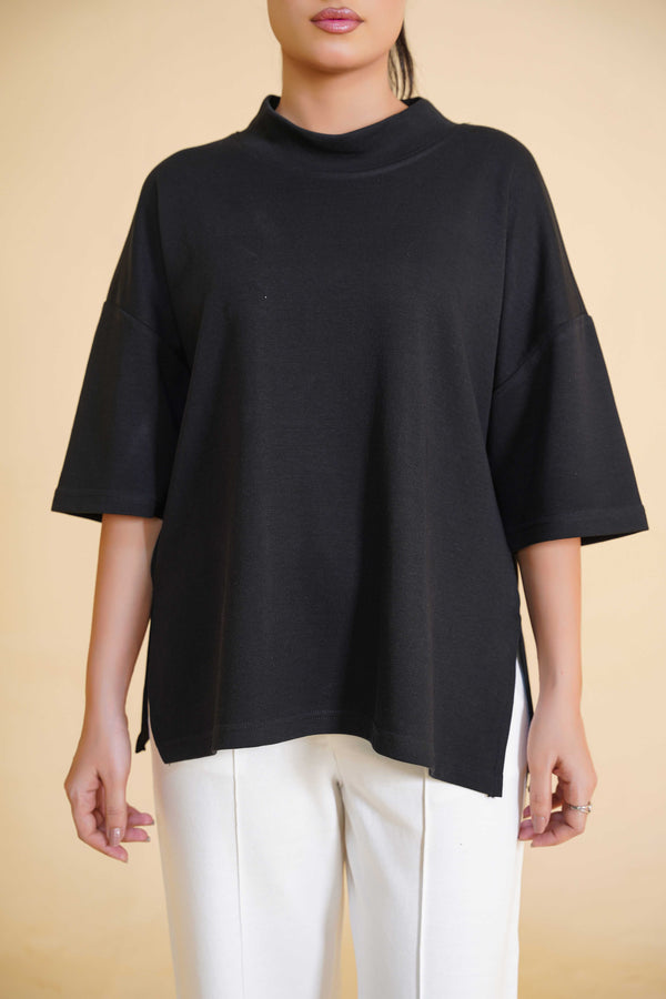 Short Sleeve High Neck T