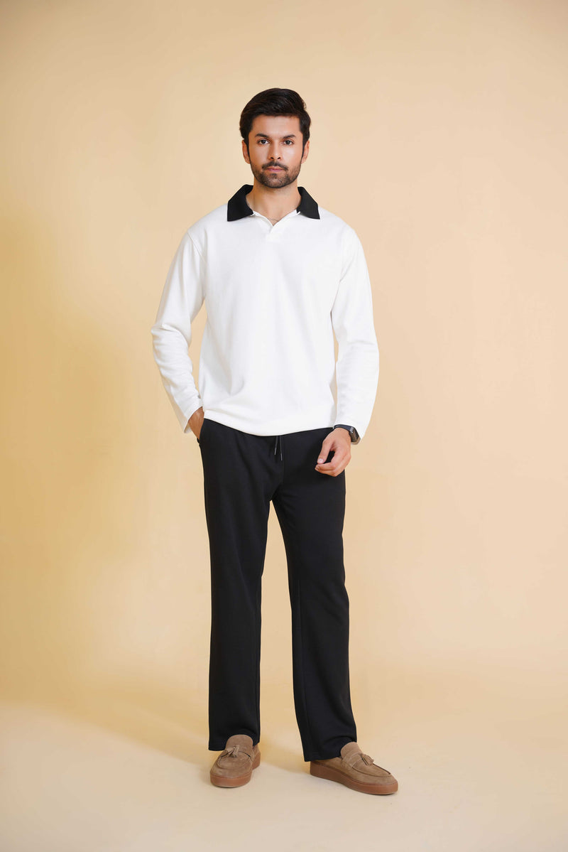 Accent contrast Collar full sleave Polo