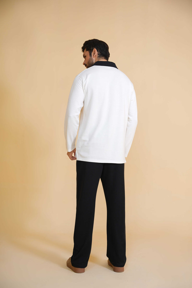 Accent contrast Collar full sleave Polo