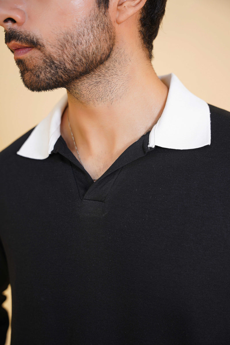 Accent contrast Collar full sleave Polo